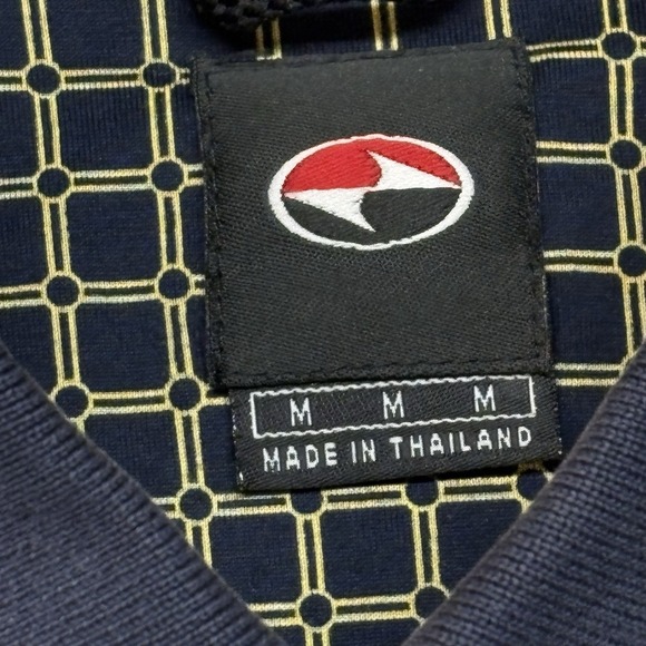 Vintage Nike Tiger Woods Polo Shirt Mens M Blue Plaid Slam Yin Yang Golf 90s Y2K - Picture 3 of 11